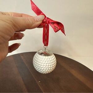 2006 Golf Ball Jingle Bell Ornament White Golf Christmas Ornament Holiday